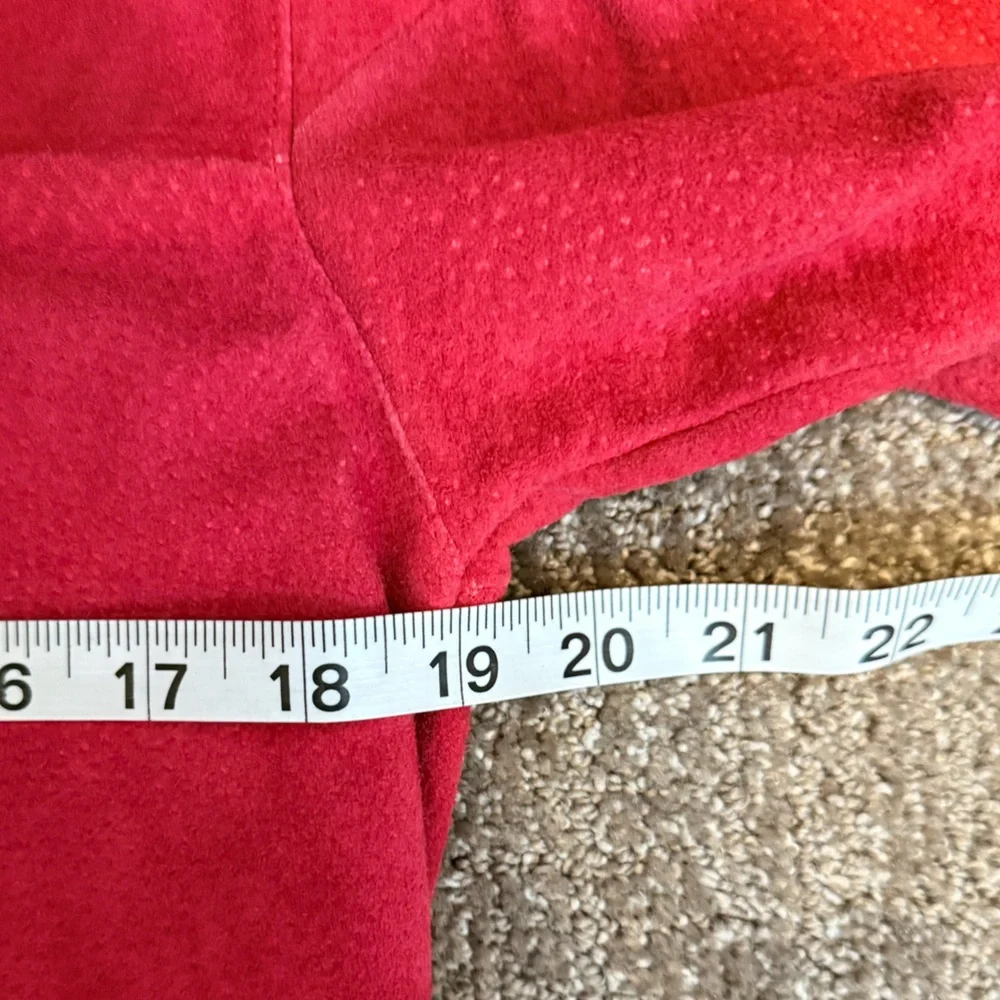 Vintage Wilson Leather Button-Up Shirt Jacket 100% Leather Suede Red Size Medium - Picture 8 of 9